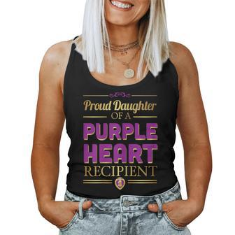 Proud Daughter Of A Purple Heart Recipient Military Women Tank Top - Monsterry AU