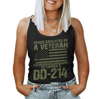 Proud Daughter Of A Veteran Phd Dad Dd214 Women Tank Top - Monsterry UK