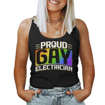 Proud Gay Electrician Lgbt Electrical Lineman Rainbow Pride Women Tank Top - Monsterry DE