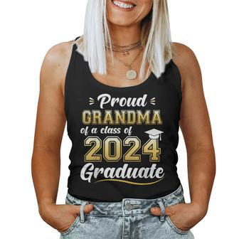 Proud Grandma Of A Class Of 2024 Graduate Senior Graduation Women Tank Top - Thegiftio UK