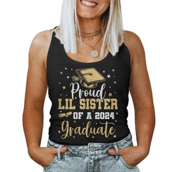 Proud Lil Sister Of A 2024 Graduate Class Of 24 Senior Grad Women Tank Top - Monsterry DE