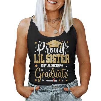 Proud Lil Sister Of A 2024 Graduate Class Senior Graduation Women Tank Top - Seseable