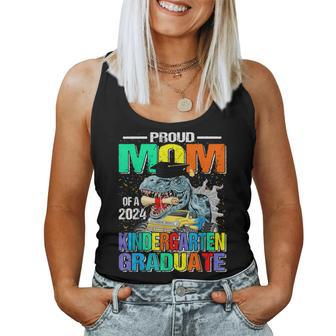 Proud Mom Of A 2024 Kindergarten Graduate Dinosaur Women Tank Top - Monsterry
