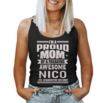 Proud Mom Of A Awesome Nico Mother Son Name Women Tank Top - Seseable