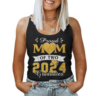 Proud Mom Of Two 2024 Graduates Mother Class Of 2024 Senior Women Tank Top - Seseable