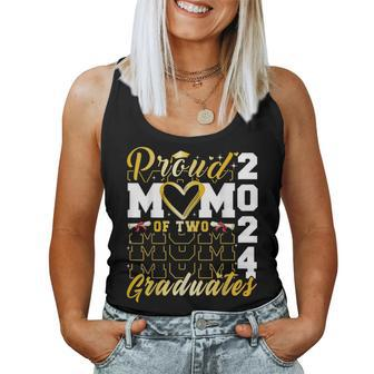 Proud Mom Of Two 2024 Graduates Twins Senior Class Of 2024 Women Tank Top - Monsterry