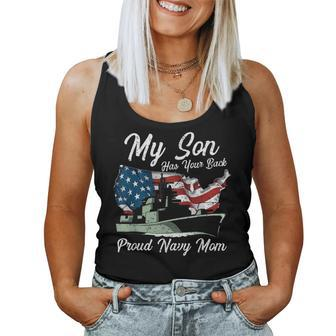 Proud Navy Mom My Son Has Your Back Women Tank Top - Monsterry DE