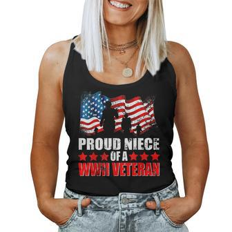 Proud Niece Of A Wwii Veteran American Flag Women Women Tank Top - Monsterry AU