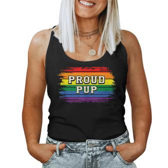 Proud Pup Pride Parade Human Pup Play Colorful Rainbow Dog Women Tank Top - Monsterry CA
