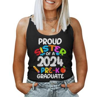 Proud Sister Of 2024 Pre-K Graduate Cute Family Matching Women Tank Top - Seseable