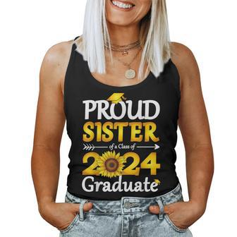 Proud Sister Of A Class Of 2024 Graduate Sunflower Women Tank Top - Monsterry