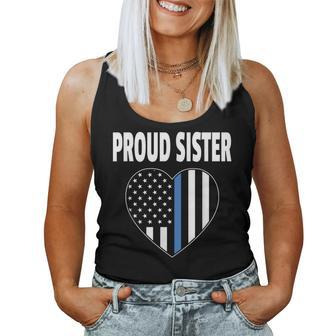 Proud Sister Of Police Officer Law Enforcement Support Women Tank Top - Monsterry
