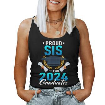 Proud Sister Of Two 2024 Graduates Twin Family Graduation Women Tank Top - Monsterry CA