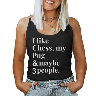 Pug Dog Owner Chess Player Lover Men Women Tank Top - Monsterry DE