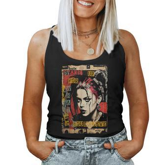 Punk Girl Graffiti Grunge 90S Colorful Distressed Vintage Women Tank Top - Monsterry CA