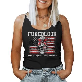 Pureblood Movement Pureblood Medical Freedom Usa Flag Women Tank Top - Monsterry