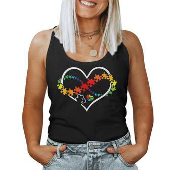 Puzzle Heart Autism Awareness Support Teacher Family Mom Women Tank Top | Mazezy AU
