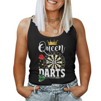Queen Of Darts For Dart Throwing League Women Tank Top - Thegiftio UK