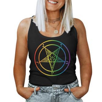 Quer Baphomet Pride Rainbow Satan Lesbian Gay Csd Lgbtq Women Tank Top - Monsterry AU