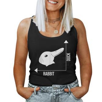 Rabbit Duck Illusion Philosopher Women Tank Top - Monsterry