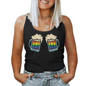 Rainbow Beer Bra Lesbian Gay Pride Ally Lgbtq Women Women Tank Top - Monsterry