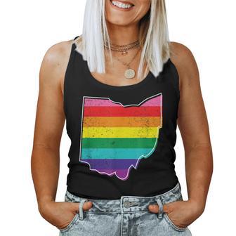 Rainbow Ohio Gay Pride Flag Vintage Women Tank Top - Monsterry DE