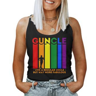 Rainbow Pride Flag Fabulous Guncle For Gay Uncle Women Tank Top - Thegiftio UK