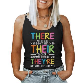 There Their They're English Grammar Teacher Humor Women Tank Top - Monsterry AU