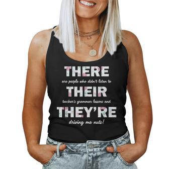There Their They're English Grammar Teacher Quotes Women Tank Top - Monsterry UK