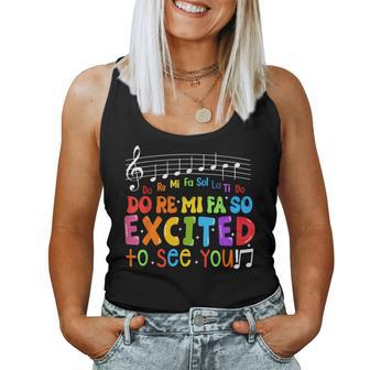 Do Re Mi Fa So Excited To See You Music Teacher Trendy Women Tank Top | Seseable CA