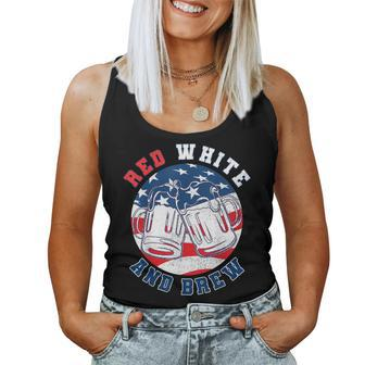 Red White & Brew For A 4Th Of July Beer Merica Usa Women Tank Top - Monsterry CA