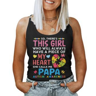 There's This Girl She Calls Me Papa Autism Awareness Women Tank Top - Monsterry UK