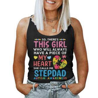 There's This Girl She Calls Me Stepdad Autism Awareness Women Tank Top - Monsterry CA