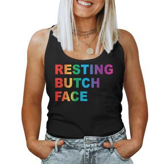Resting Butch Face Rainbow Gay Pride Gender Queer Af Lgbtqia Women Tank Top - Monsterry