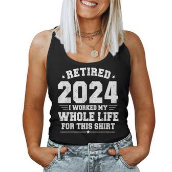 Retired 2024 Retirement Humor Retirement Women Tank Top - Monsterry