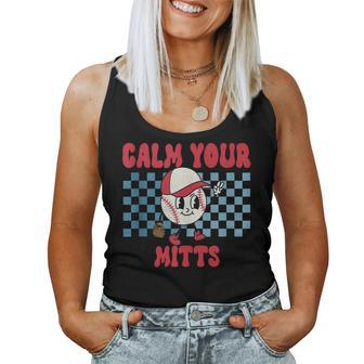 Reto Calm Your Mitts Baseball Mom Mother's Day Women Tank Top - Monsterry DE