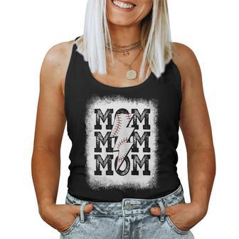 Retro Baseball Mama Distressed Lightning Bolt Mom Life Women Tank Top - Monsterry AU