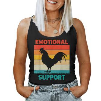 Retro Chicken Emotional Support Cock Women Tank Top - Thegiftio UK