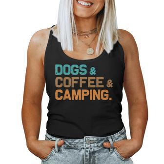 Retro Dogs Coffee Camping Campers Women Tank Top - Seseable