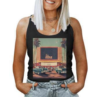 Retro Drive-In Theater Vintage Movies Graphic Women Tank Top - Monsterry AU