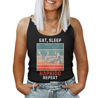 Retro Eat Sleep Hapkido Repeat Vintage Grunge Hapkido Women Tank Top - Monsterry AU