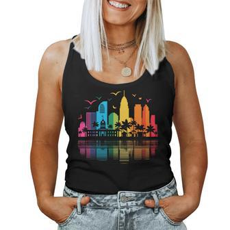 Retro Fort Lauderdale Skyline Rainbow Lgbt Lesbian Gay Pride Women Tank Top - Monsterry AU
