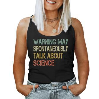 Retro Scientist Warning May Talk About Science Teacher Women Tank Top - Monsterry UK