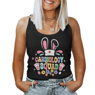 Retro Groovy Cardiology Squad Cardiac Nurse Bunny Ear Easter Women Tank Top | Mazezy