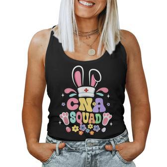 Retro Groovy Cna Squad Bunny Ear Flower Easter Women Tank Top - Monsterry DE