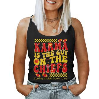 Retro Groovy Karma Is The Guy On The Chief Women Tank Top - Seseable