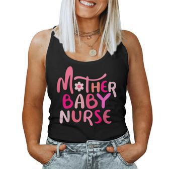 Retro Groovy Mother Baby Nurse Squad Happy Valentines Day Women Tank Top - Monsterry