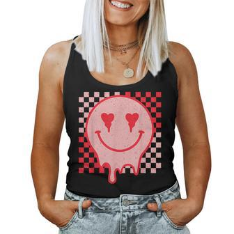 Retro Groovy Valentines Day Hippie Heart Matching Women Tank Top - Seseable