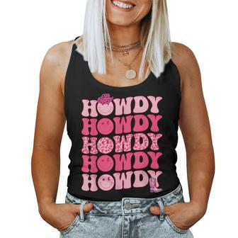 Retro Howdy Western Girl Country Rodeo Pink Cowgirl Groovy Women Tank Top - Monsterry UK