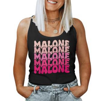 Retro Malone Girl First Name Boy Personalized Groovy 80'S Women Tank Top - Thegiftio UK